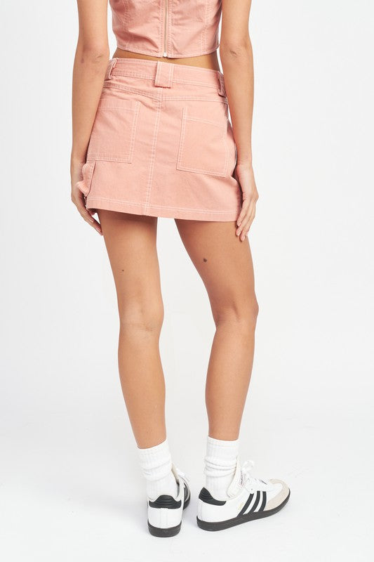 Contrast Mini Skirt