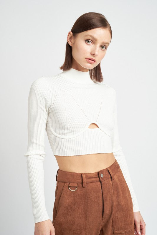 Mock Neck Crop Top