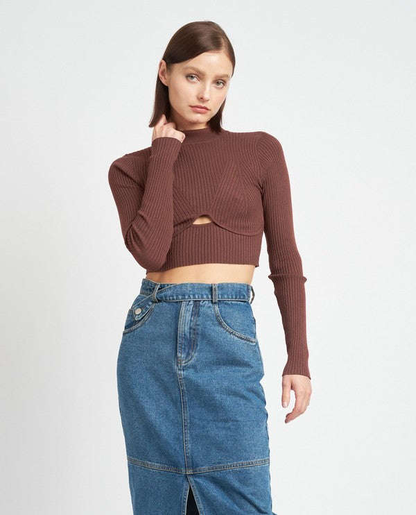 Mock Neck Crop Top