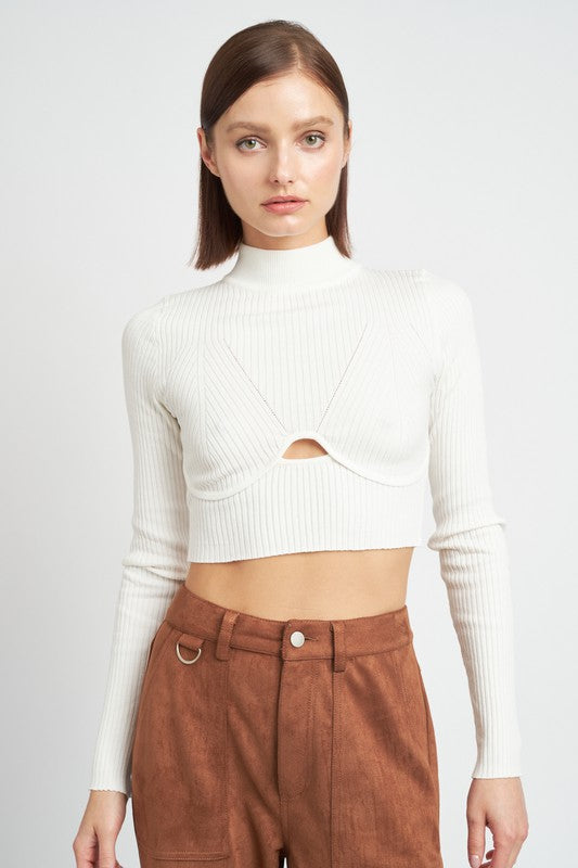 Mock Neck Crop Top