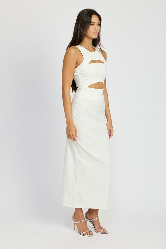 Sleeveless Cutout Midi Dress