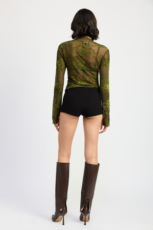 High Neck Sheer Top