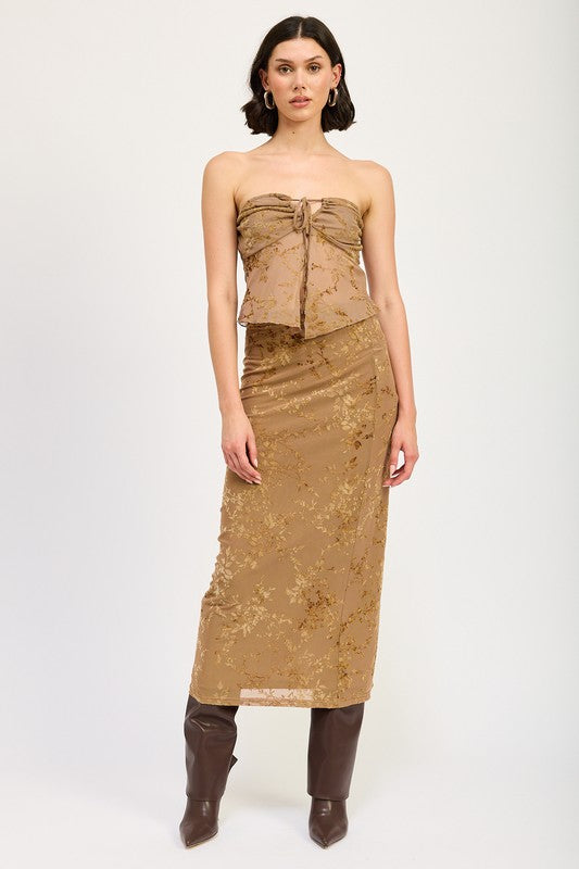 Fitted Maxi Skirt With Slit