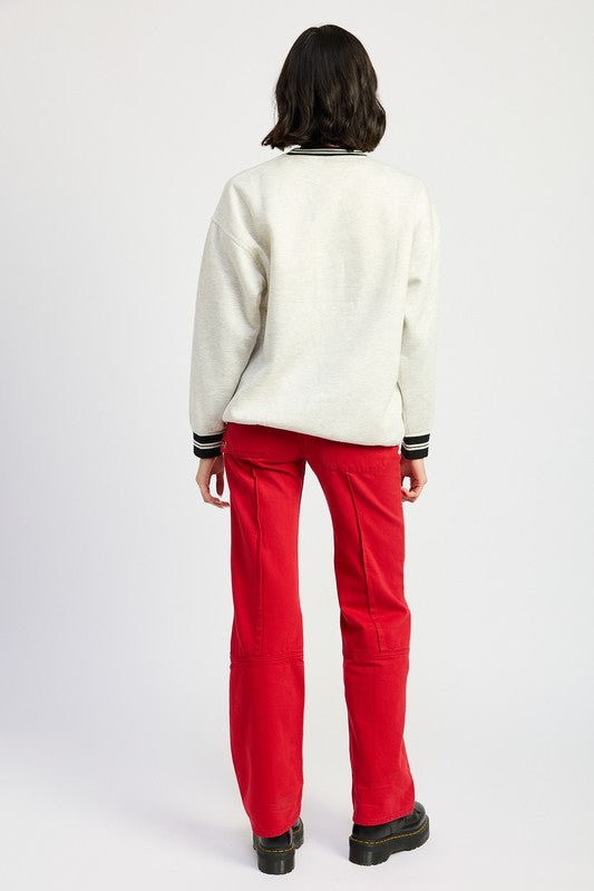 Striped Collar Sweater