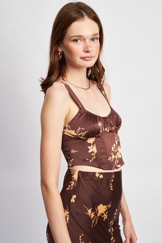 Ruched Bust Crop Bustier Top