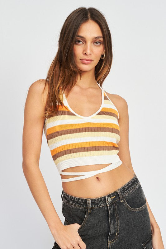 Halter Neck Knit Top