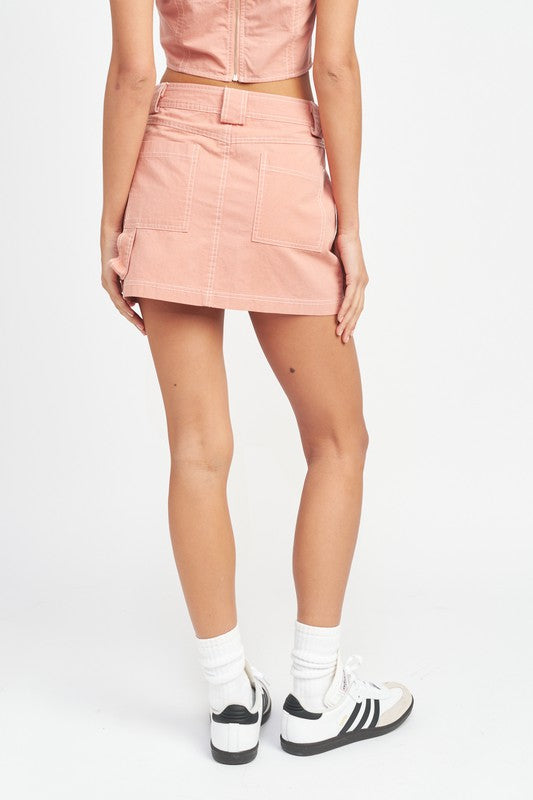 Contrast Mini Skirt