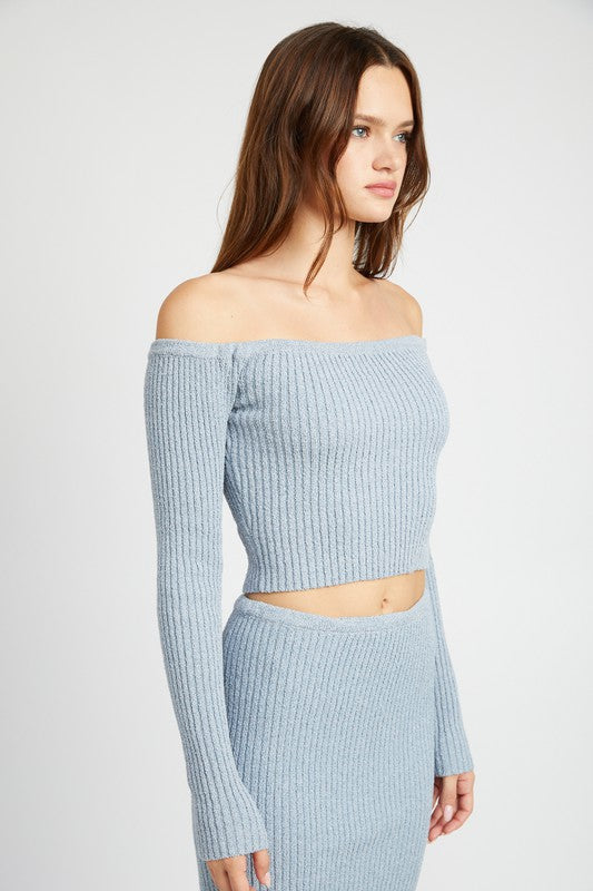 Off Shoulder Knit Top