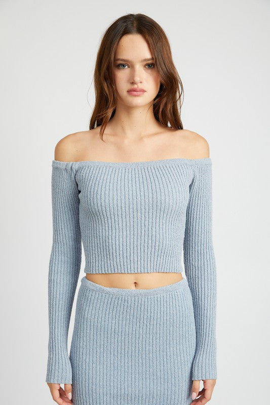 Off Shoulder Knit Top