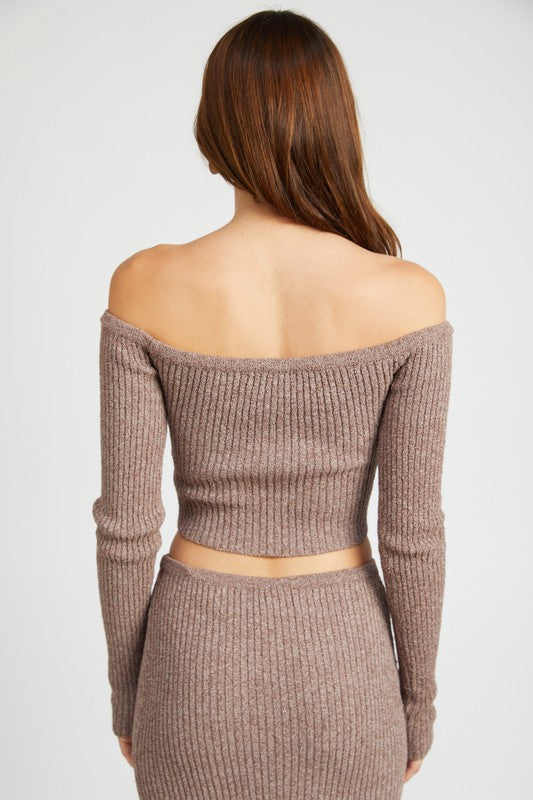 Off Shoulder Knit Top