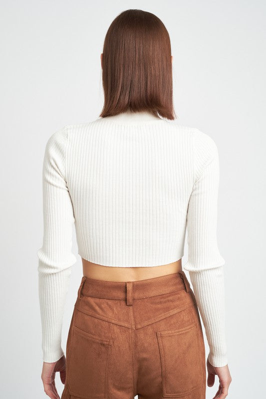Mock Neck Crop Top