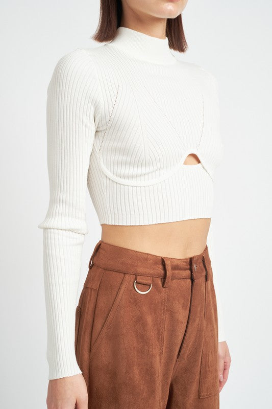 Mock Neck Crop Top