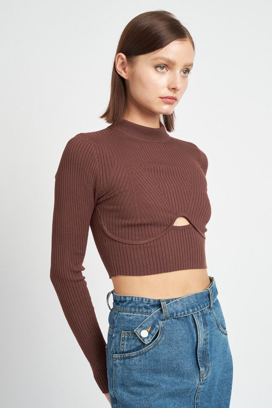 Mock Neck Crop Top