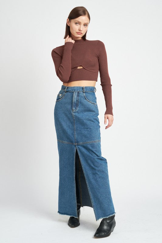 Mock Neck Crop Top