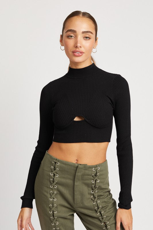 Mock Neck Crop Top