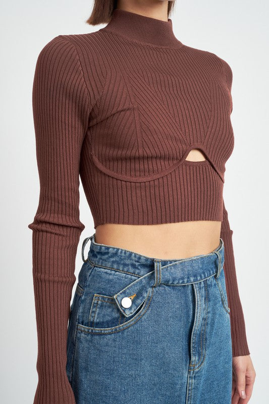 Mock Neck Crop Top