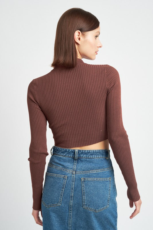 Mock Neck Crop Top