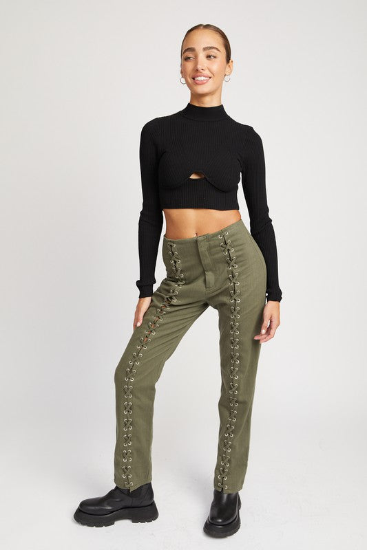 Mock Neck Crop Top
