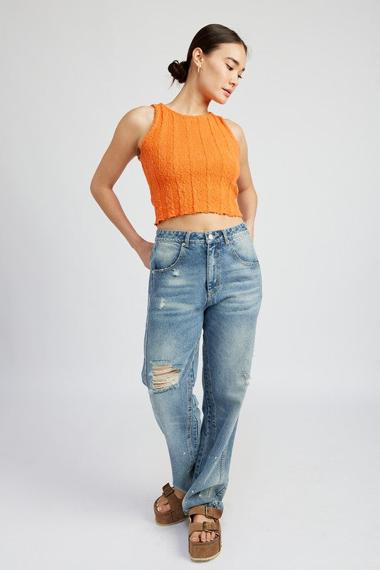 Rib Cropped Tank Top