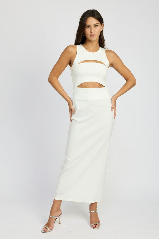 Sleeveless Cutout Midi Dress