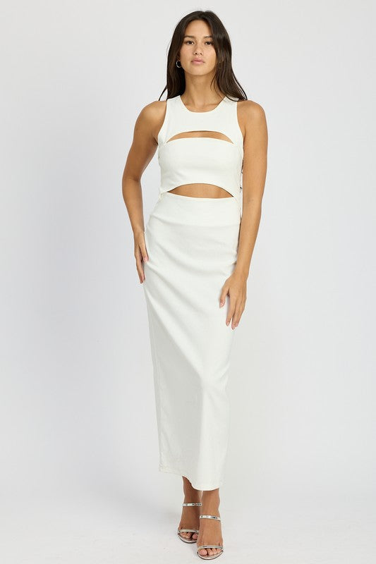 Sleeveless Cutout Midi Dress