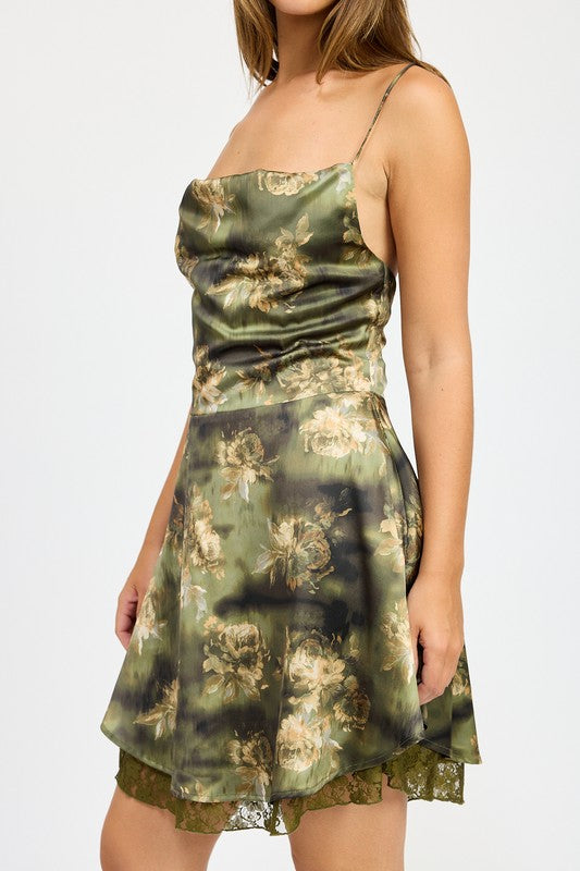Cowl Neck Mini Dress