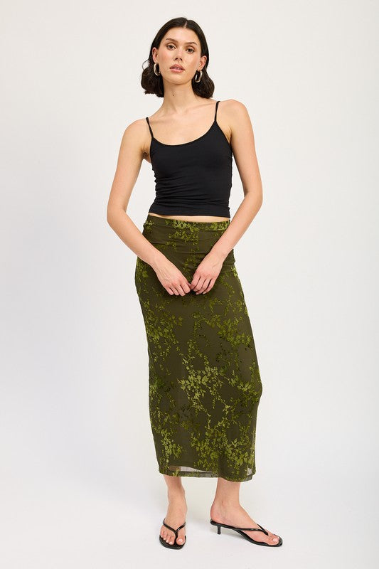 Fitted Maxi Skirt With Slit