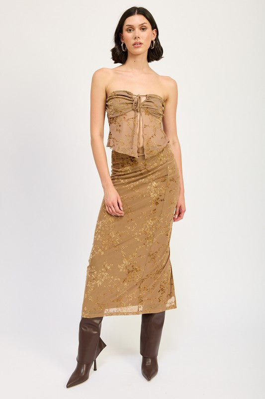 Fitted Maxi Skirt With Slit