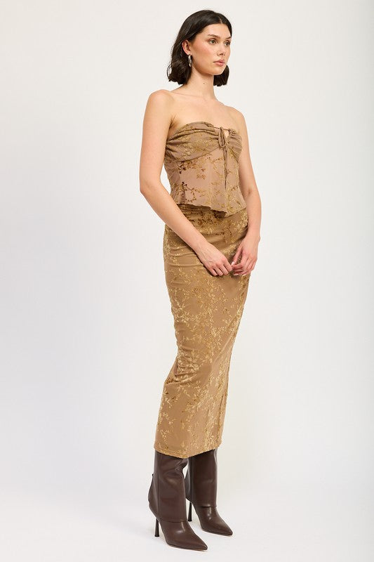 Fitted Maxi Skirt With Slit