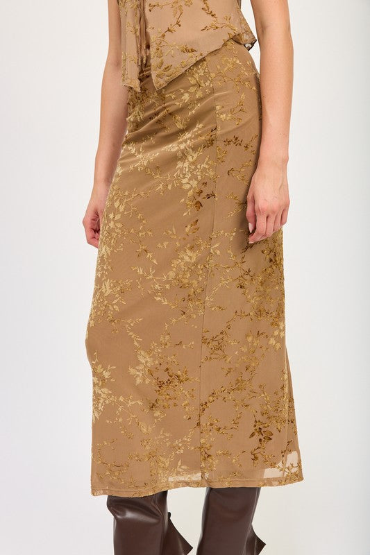 Fitted Maxi Skirt With Slit