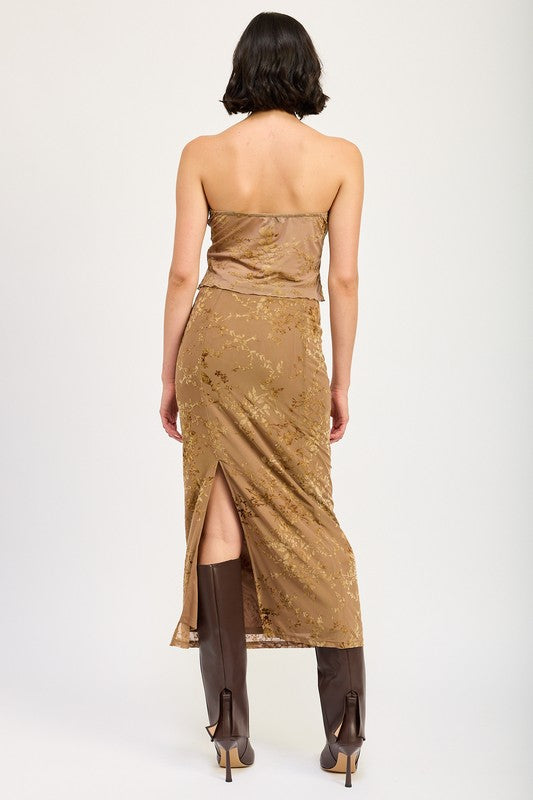 Fitted Maxi Skirt With Slit