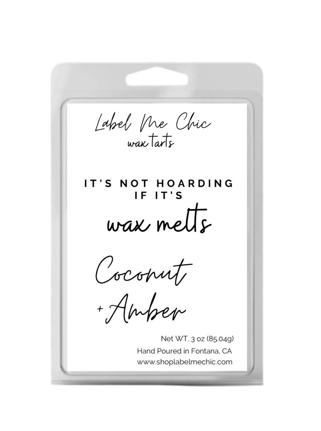 Wax Tarts - Coconut + Amber -Label Me Chic